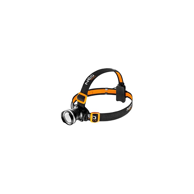 Lampka czołowa led, 3xAAA, aluminium, czarna, Funkcja zoom, 3 rodzaje świecenia