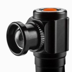 Lampka czołowa led, 1x1200 mAh, aluminium, czarna, Funkcja zoom, 3 rodzaje świecenia