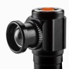 Lampka czołowa led, 1x1200 mAh, aluminium, czarna, Funkcja zoom, 3 rodzaje świecenia