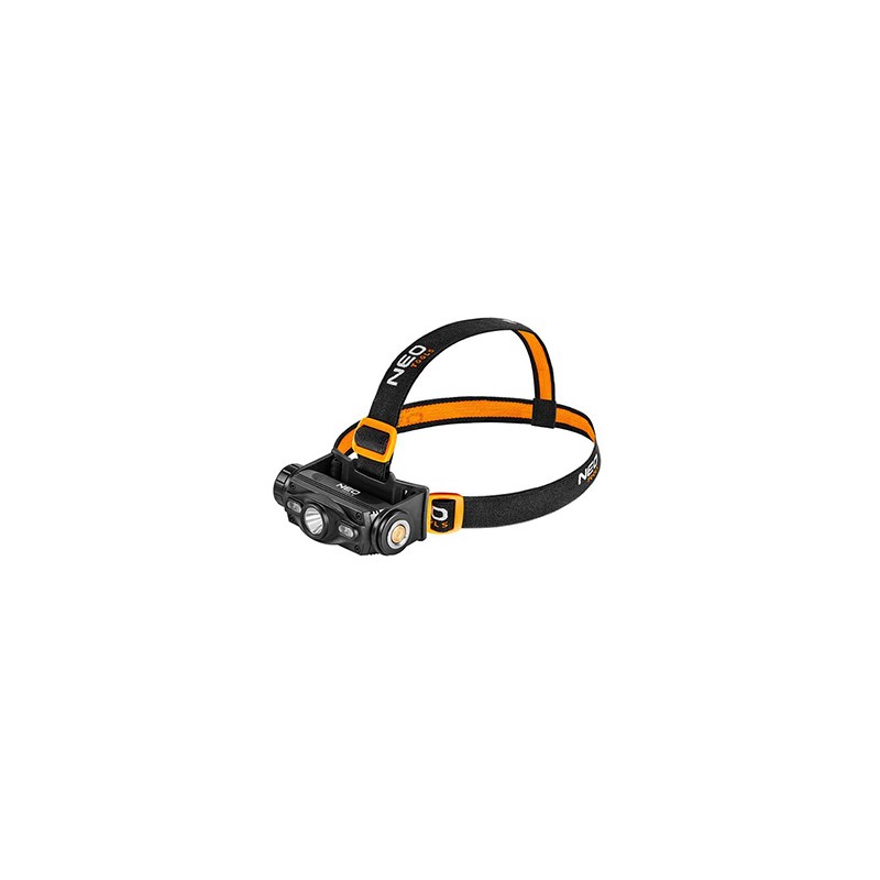 Lampka czołowa led, 1x2000 mAh, aluminium, czarna, 6 rodzajów oświetlenia, IP20