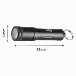 Latarka bateryjna mini, 1xLED, 1xAAA, czarna, wodoszczelna, 100 lumen, zasięgu 35m, IPX4