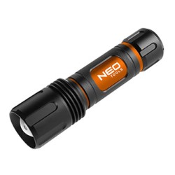Latarka LED, 6xAA, aluminium, czarna, Funkcja zoom, 3 rodzaje świecenia ,IPX4