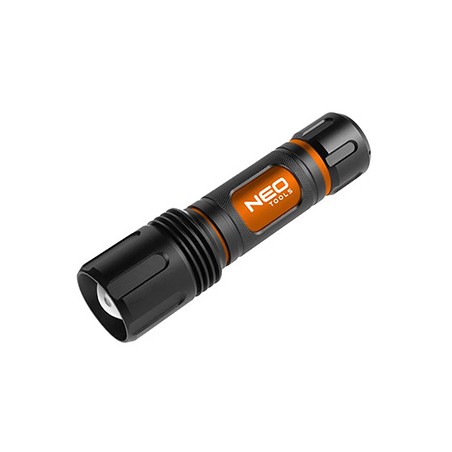 Latarka LED, 6xAA, aluminium, czarna, Funkcja zoom, 3 rodzaje świecenia ,IPX4