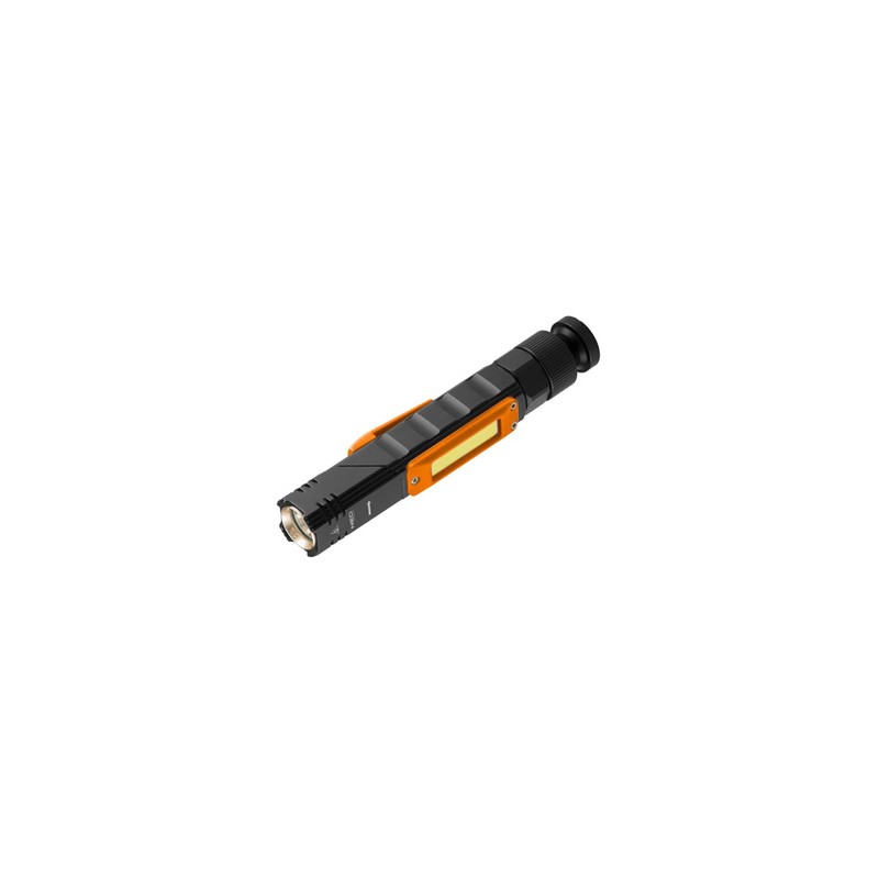 Latarka akumulatorowa, 1xLED, 1x2000 mAh, czarna, IP20, 5 funkcji, moc 3 W