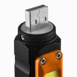 Latarka akumulatorowa, 1xLED, 1x2000 mAh, czarna, IP20, 5 funkcji, moc 3 W