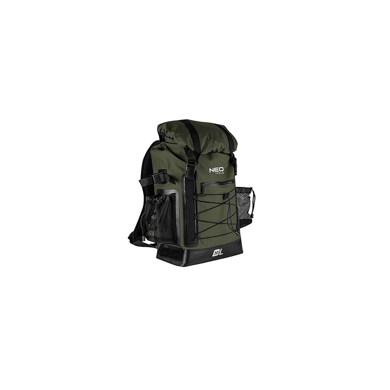 Plecak outdoor, zielony z poliuretan, 63-131, wodoodporny, regulowane ramiączka, Neo Tools