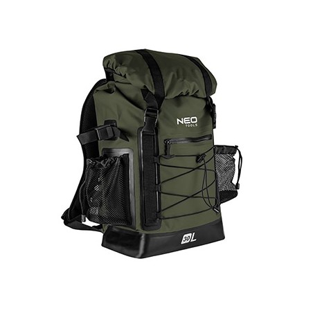 Plecak outdoor, zielony z poliuretan, 63-131, wodoodporny, regulowane ramiączka, Neo Tools