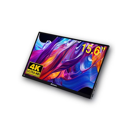 Verbatim monitor przenośny dotykowy, PMT-15-4K, 15.6", Ultra HD 4K (3840x2160), 60Hz, czarny