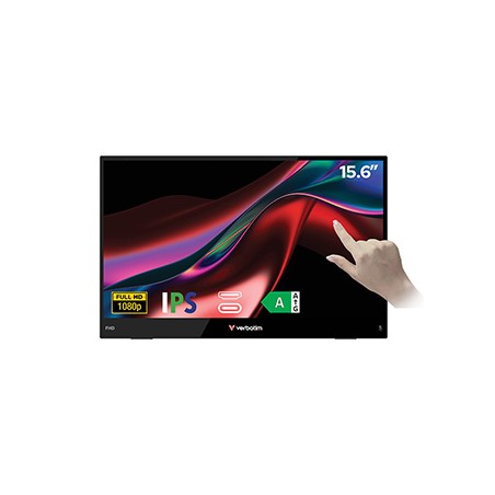 Verbatim monitor przenośny, Touch Monitor LIGHT, 15.6", Full HD (1920x1080), 60Hz, czarny