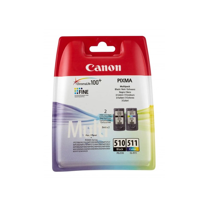 Oryginalny Tusz CMYK Canon PG-510, PG510, CL-511, CL511 (2970B017AA, 2970B010)