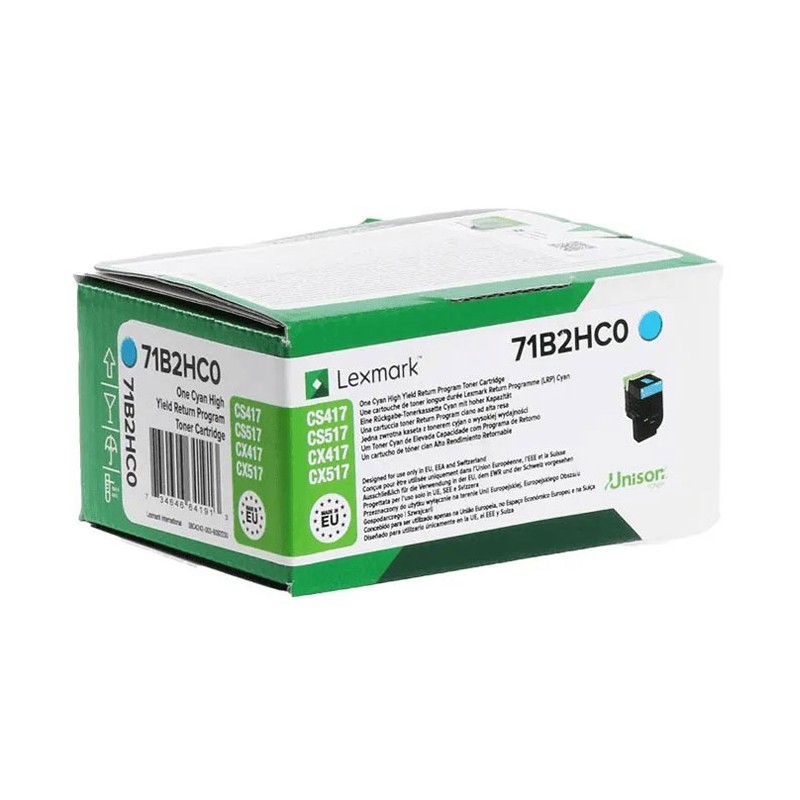 Oryginalny Toner Cyan Lexmark CS417, CS517, CX417, CX517 (71B2HC0)
