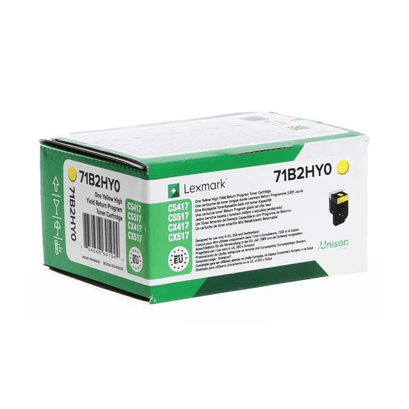 Oryginalny Toner Yellow Lexmark CS417, CS517, CX417, CX517 (71B2HY0)