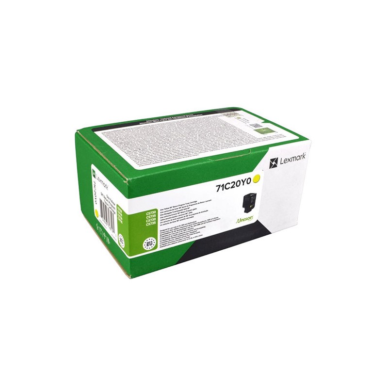 Oryginalny Toner Yellow Lexmark CS730de, CS735de, CX730de, CX735adse (71C20Y0)