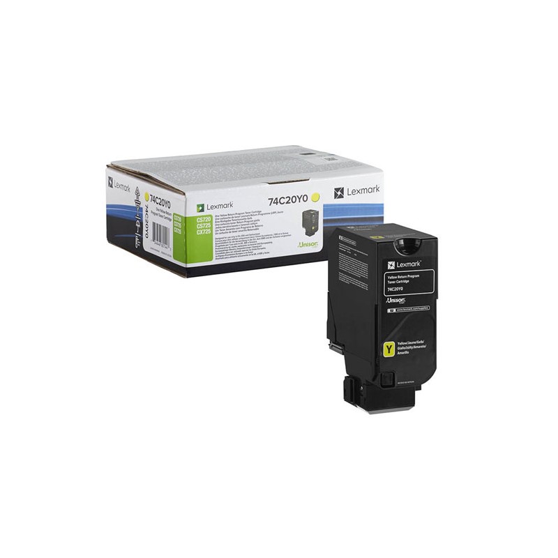 Oryginalny Toner Yellow Lexmark CS720, CS725, CX725 (74C20Y0)