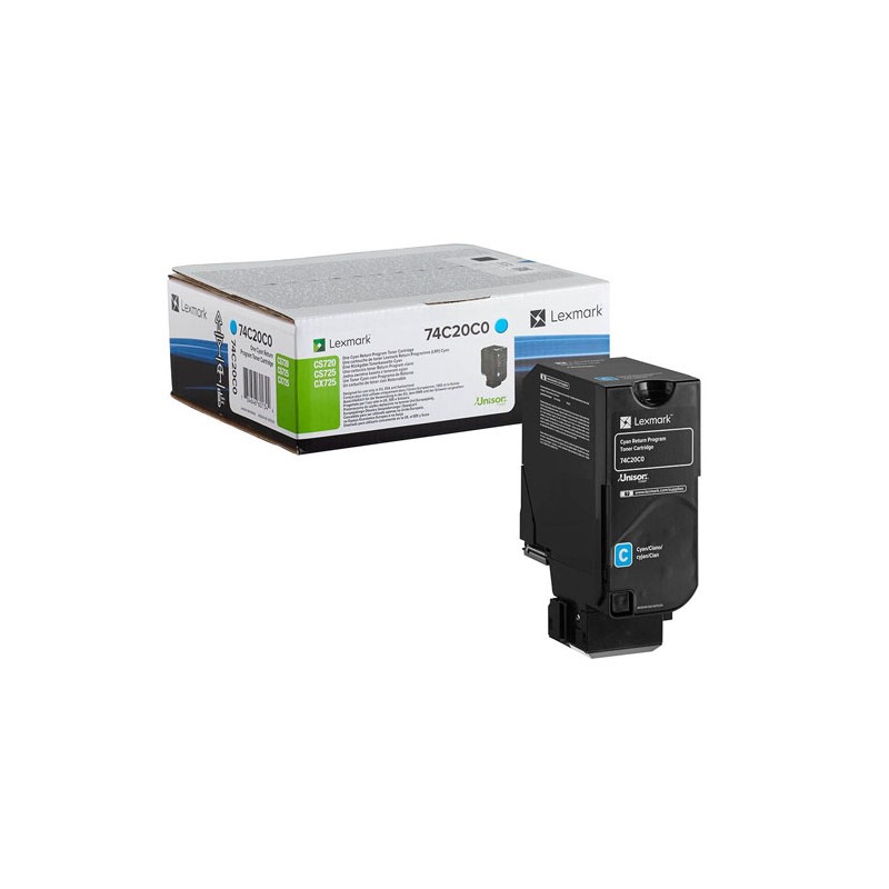 Oryginalny Toner Cyan Lexmark CS720, CS725, CX725 (74C2SC0)