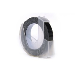 Taśma 3D JetWorld Zamiennik Dymo Białe na Czarnym (do wytłaczania, emboss) 9mm x 3m (S0898130) (10szt.)