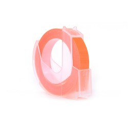 Taśma 3D JetWorld Zamiennik Dymo Białe na Fluorescencyjnym Pomarańczowym (do wytłaczania, emboss) 9mm x 3m (S0898270) (10szt.)