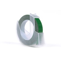 Taśma 3D JetWorld Zamiennik Dymo Biały na Zielonym (do wytłaczania, emboss) 9mm x 3m (S0898160) (10szt.)