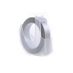Taśma 3D JetWorld Zamiennik Dymo Biały na Srebrnym (do wytłaczania, emboss) 9mm x 3m (S0898110) (10szt.)