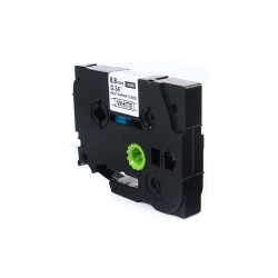 Taśma JetWorld Czarny na Białym Zamiennik Brother 9mm x 1.5m HSe-221 (HSE221, HS-221, HS221, HS2-221, HS2221, HSC-221, HSC221)  