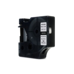 Taśma JetWorld Zamiennik Dymo Rhino Czarny na Białym (18053) rurka termokurczliwa 9mm x 1.5m