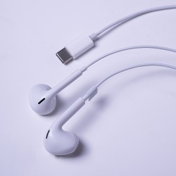 Maxlife słuchawki przewodowe MXEP-04 douszne USB-C 3,5mm białe