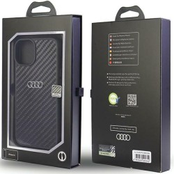 Audi nakładka do iPhone 14 6,1&quot AU-TPUPCIP14-R8/D2-BK czarna hard case Carbon Fiber