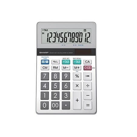 Sharp Kalkulator EL-322DT, biała, biurkowy, 12 miejsc
