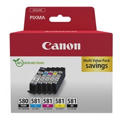 Canon oryginalny ink / tusz PGI-580 PGBK/CLI-581 CMYK, 2078C007, CMYK, blister, 1*11.2 + 4*5.6ml, 5-pack