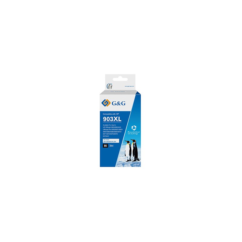 G&G kompatybilny ink / tusz z T6M15AE, HP 903XL, NH-R00903XLBK-E-Reman-Eu, black, 825s, EOL