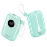 Powerton ENERGY PASTEL EDITION Powerbank 10000mAh, 2x USB-C, 22.5W, zintegrowane kable, miętowa