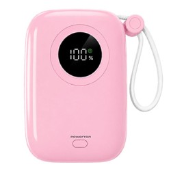 Powerton ENERGY PASTEL EDITION Powerbank 10000mAh, 2x USB-C, 22.5W, zintegrowane kable, różowa