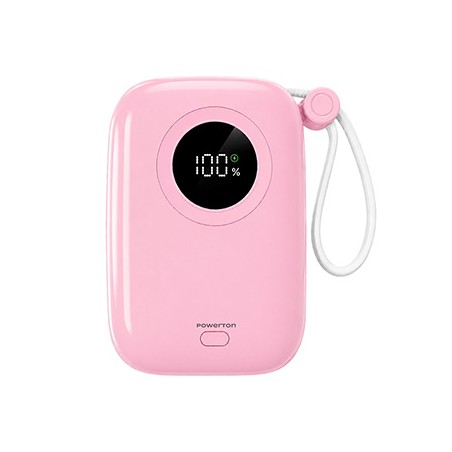 Powerton ENERGY PASTEL EDITION Powerbank 10000mAh, 2x USB-C, 22.5W, zintegrowane kable, różowa