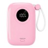 Powerton ENERGY PASTEL EDITION Powerbank 10000mAh, 2x USB-C, 22.5W, zintegrowane kable, różowa