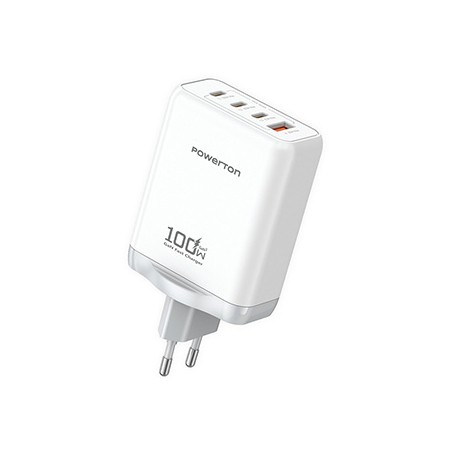 Powerton ENERGY QUANTIX Adapter sieciowy GaN 100W, 4-portowy, 3x USB-C, 1x USB-A