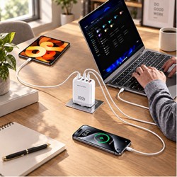 Powerton ENERGY QUANTIX Adapter sieciowy GaN 100W, 4-portowy, 3x USB-C, 1x USB-A