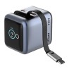 Verbatim, Mini ładowarka GaN z wyświetlaczem i kablem 1 x USB-C / 1 x USB-A, szara, 70 W, Wymienne wtyczki EU, UK, USA