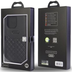 Audi nakładka do iPhone 13 Pro Max 6,7&quot AU-TPUPCIP13PM-Q8/D1-BK czarna hardcase Genuine Leather