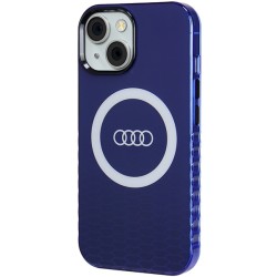 Audi nakładka do iPhone 15 6,1&quot niebieska IML Big Logo MagSafe Case