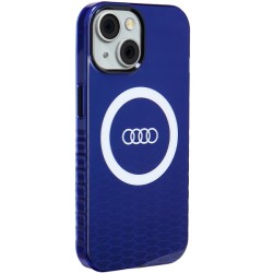 Audi nakładka do iPhone 15 6,1&quot niebieska IML Big Logo MagSafe Case