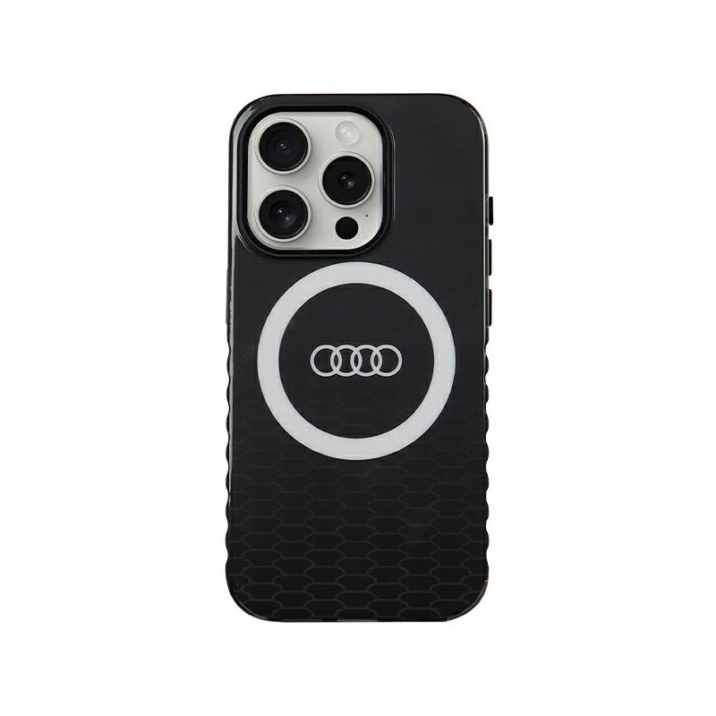 Audi nakładka do iPhone 15 Pro 6,1&quot czarna IML Big Logo MagSafe Case