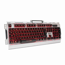 Marvo CM303 zestaw klawiatura przewodowa (USB) CZ/SK, srebrna + mysz i słuchawki dla graczy, do gry, membranowa rodzaj podświetl