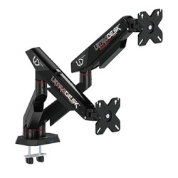 ULTRADESK SWORD Double Regulowany uchwyt na 2 monitory, czarny, 2x12KG, 17"-40"