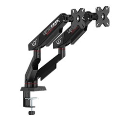 ULTRADESK SWORD Double Regulowany uchwyt na 2 monitory, czarny, 2x12KG, 17"-40"