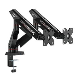 ULTRADESK SWORD Double Regulowany uchwyt na 2 monitory, czarny, 2x12KG, 17"-40"