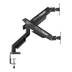 ULTRADESK SWORD Double Regulowany uchwyt na 2 monitory, czarny, 2x12KG, 17"-40"