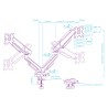 ULTRADESK SWORD Double Regulowany uchwyt na 2 monitory, czarny, 2x12KG, 17"-40"