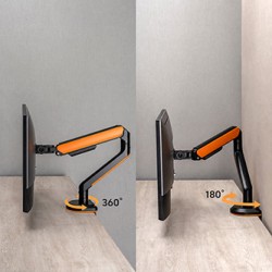 Powerton ERGO VISTA Regulowany uchwyt na monitor, czarny, 2-9KG, zacisk, 17"- 32", 75x75/100x100