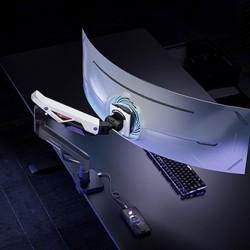 Powerton ERGO STRYNX Regulowany uchwyt na monitor, biały/czarny, 2-30KG, zacisk, 24"- 57", 75x75/100x100/100x200/200x100/200x200