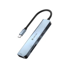 Devia adapter HUB 5w1 USB-C 3.1 do 3x USB 3.0 + SD/TF + PD ciemnoszary